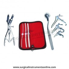 Hegar uterine dilator 3 pieces set,3-4, 7-8, 11-12, wartenberg pinwheel, mathieu speculum, grave 3pcs